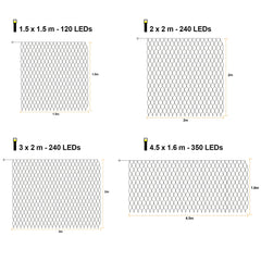 Hengda Solar LED Lichternetz, IP44 LED Lichterkette, Lichtervorhang für Fenster Garten