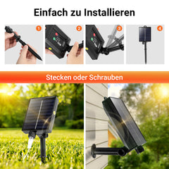 Hengda Solar LED Lichternetz, IP44 LED Lichterkette, Lichtervorhang für Fenster Garten