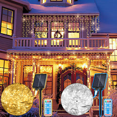 hengda Solar Eisregen Lichterkette mit Fernbedienung 5m-15m