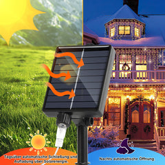 hengda Solar Eisregen Lichterkette mit Fernbedienung 5m-15m