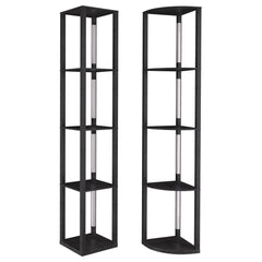 Hengda Stehlampe mit Holzregal, Bücherregal mit LED-Beleuchtung, 360° Drehbare RGB LED Stehleuchte Wohnzimmer, 3 Farbtemperaturen, 20W & 163 cm Höhe