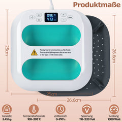 Hengda Transferpresse Plotter 22,5 cm x 22,5 cm, Heizpresse Tragbare con Zeitmesser, DIY Buigelpresse für T-Shirt/Taschen/Kissen/Plotter