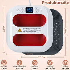 Hengda Transferpresse Plotter 22,5 cm x 22,5 cm, Heizpresse Tragbare con Zeitmesser, DIY Buigelpresse für T-Shirt/Taschen/Kissen/Plotter