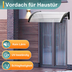 Hengda Vordach für Haustür, 5 mm Überdachung, Transparentes Pultbogenvordach, Polycarbonat Pultvordach, Türdach für draußen