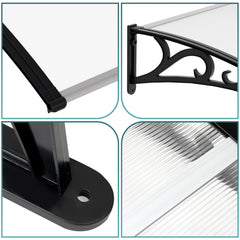 Hengda Vordach für Haustür, 5 mm Überdachung, Transparentes Pultbogenvordach, Polycarbonat Pultvordach, Türdach für draußen