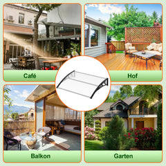 Hengda Vordach für Haustür, 5 mm Überdachung, Transparentes Pultbogenvordach, Polycarbonat Pultvordach, Türdach für draußen