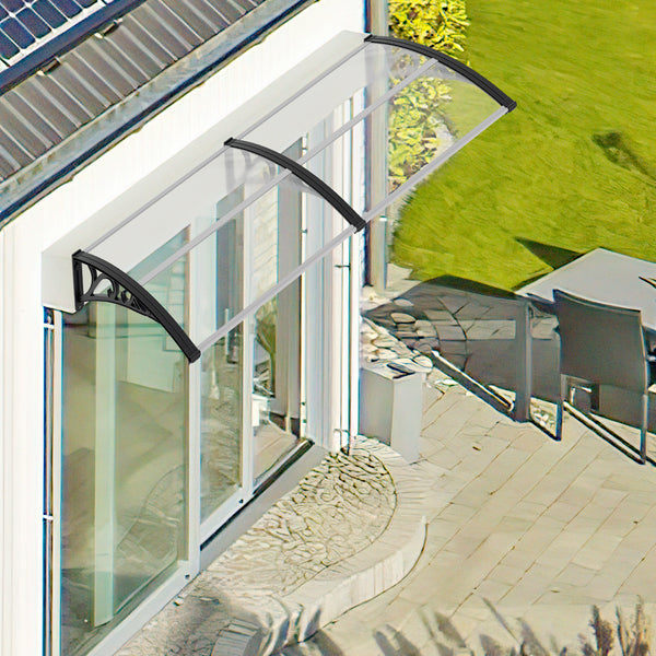 Hengda Vordach für Haustür, 5 mm Überdachung, Transparentes Pultbogenvordach, Polycarbonat Pultvordach, Türdach für draußen