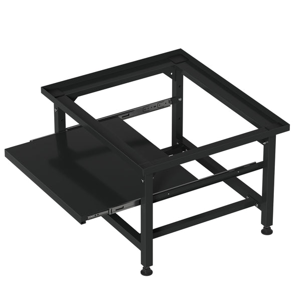 Hengda Waschmaschinen Untergestell mit Ausziehbarem Regal, 3 höhenverstellbar Waschmaschinen Sockel, 150kg Tragfähigkeit Podest für Trockner, Kühlschrank