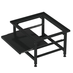 Hengda Waschmaschinen Untergestell mit Ausziehbarem Regal, 3 höhenverstellbar Waschmaschinen Sockel, 150kg Tragfähigkeit Podest für Trockner, Kühlschrank