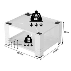Hengda Waschmaschinen Untergestell mit Einlegeböden, Waschmaschinensockel, Waschmaschinen-Unterschrank für Waschmaschinen & Trockner