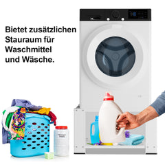 Hengda Waschmaschinen Untergestell mit Einlegeböden, Waschmaschinensockel, Waschmaschinen-Unterschrank für Waschmaschinen & Trockner