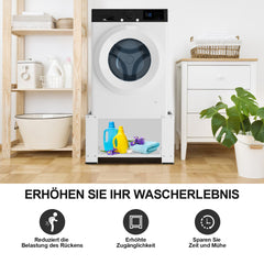 Hengda Waschmaschinen Untergestell mit Einlegeböden, Waschmaschinensockel, Waschmaschinen-Unterschrank für Waschmaschinen & Trockner