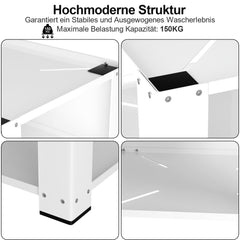Hengda Waschmaschinen Untergestell mit Einlegeböden, Waschmaschinensockel, Waschmaschinen-Unterschrank für Waschmaschinen & Trockner