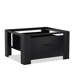 Hengda Waschmaschinen Untergestell mit Schublade, Schwarz Verstellbares Podest für Trommelwäschetrockner und Gefrierschrank Rahmen