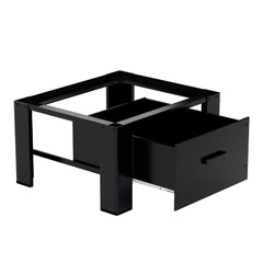 Hengda Waschmaschinen Untergestell mit Schublade, Schwarz Verstellbares Podest für Trommelwäschetrockner und Gefrierschrank Rahmen