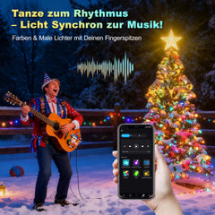 Hengda LED Weihnachts Lichterkette, RGBIC Lichterkette, IP65, Für Innen & Außen