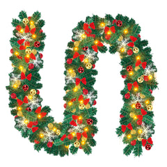 Hengda Weihnachtsgirlande 5M, Künstlich Tannengirlande mit Beleuchtung, Warmweiß, USB 8 Beleuchtungsmodi verfügbar Weihnachtsdeko