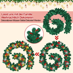Hengda Weihnachtsgirlande 5M, Künstlich Tannengirlande mit Beleuchtung, Warmweiß, USB 8 Beleuchtungsmodi verfügbar Weihnachtsdeko