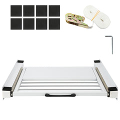 Hengda Zwischenbaurahmen mit Ausziehplatte, Universell Verbindungsrahmen für Waschmaschine und Trockner, Stapelset mit Handtuchhalter