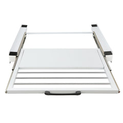 Hengda Zwischenbaurahmen mit Ausziehplatte, Universell Verbindungsrahmen für Waschmaschine und Trockner, Stapelset mit Handtuchhalter