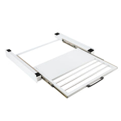 Hengda Zwischenbaurahmen mit Ausziehplatte, Universell Verbindungsrahmen für Waschmaschine und Trockner, Stapelset mit Handtuchhalter