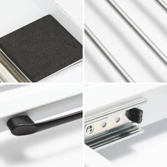 Hengda Zwischenbaurahmen mit Ausziehplatte, Universell Verbindungsrahmen für Waschmaschine und Trockner, Stapelset mit Handtuchhalter