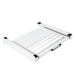 Hengda Zwischenbaurahmen mit Ausziehplatte, Universell Verbindungsrahmen für Waschmaschine und Trockner, Stapelset mit Handtuchhalter