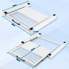 Hengda Zwischenbaurahmen mit Ausziehplatte, Universell Verbindungsrahmen für Waschmaschine und Trockner, Stapelset mit Handtuchhalter