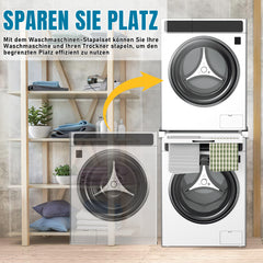Hengda Zwischenbaurahmen mit Ausziehplatte, Universell Verbindungsrahmen für Waschmaschine und Trockner, Stapelset mit Handtuchhalter