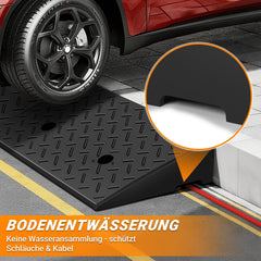 Hengda 2 Stück Auffahrrampe Gummi, Bordsteinrampe, Rollstuhlrampe 49x30x11cm