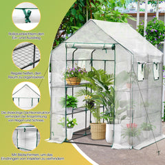 Hengda Foliengewächshaus Gewächshaus Begehbares Gartenhäuschen Tomatenhaus