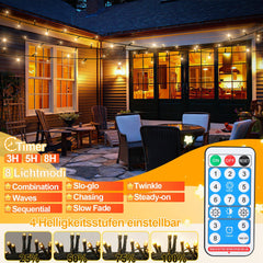 hengda Solar Lichterkette mit Fernbedienung 30m-100m