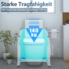 Hengda Mobile Toiletten Aufstehhilfe, Toilettengestell mit Ablagekorb, Höhenverstellbar WC Stützgestell, Toilettenstützgestell für Senioren, Deaktiviert, Schwangere