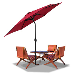 Hengda Sonnenschirm 270 cm Gartenschirm knickbar, Strandschirm strand Neigungswinkel und Höhe verstellbar, beidseitig um 30° Kippbar, ohne Ständer