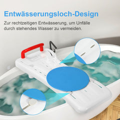 Hengda Badewannenbrett mit Griff und Seifenablage 69x28cm Einstellbar 41-62cm, Badewannensitz Erwachsene Senioren, Sitzbrett für Badewanne Duschbrett max 150KG Badebrett