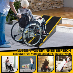 Hengda 2 Stück Auffahrrampe, 118cm Alu Rollstuhlrampe, Laderampe Tragfähigkeit 300kg