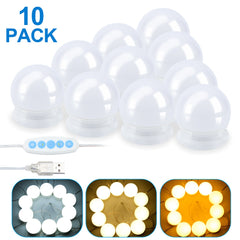 Hengda 10 LED Spiegelleuchte Licht für Schminktisch Beleuchtung Dimmbar USB