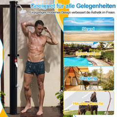 Hengda Solardusche 20/35/40 Liter Solar Gartendusche Inkl. Schutzhaube und 180° Regenduschkopf, bis 60°C, 50 PSI Wasserdruck, ohne Stromanschluss, für den Garten Urlaub und Camping