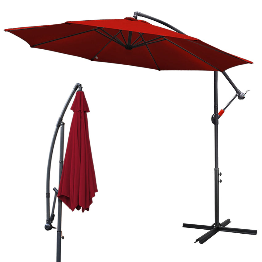 Hengda Sonnenschirm Alu Ampelschirm mit Kurbelvorrichtung Sonnenschirm UV-Schutz & Wasserabweisende Gartenschirm
