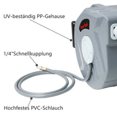 Hengda Schlauchaufroller Automatik Trommel Wasserschlauch Druckluftschlauch 10/20/30m Druckluftschlauch Aufroller Schlauchtrommel Wasser