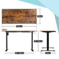 Hengda Schreibtisch, Elektrischer Höhenverstellbarer Tischgestell 3 Memory-Steuerung, Mit Tischplatte, Standing Desk