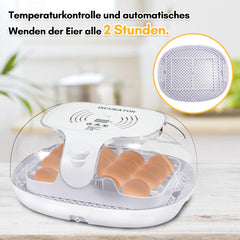 Hengda Brutautomat Vollautomatisch, Inkubator für 16 Hühnereier, Brutmaschine mit Automatisches Rotationssystem