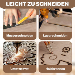 Hengda Sperrholzplatte, Walnuss Sperrholz, 3mm, holzplatte, für Laser Gravur, Malerei DIY