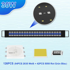 Hengda LED Aquarium Beleuchtung, 24/7 Modus, wasserdicht, 55-150cm, Aufsetzleuchte Vollspektrum Licht