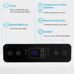 Hengda 7000 BTU R290 Klimagerät Luftentfeuchter Eco Silent Mobile Klimaanlage Aircooler