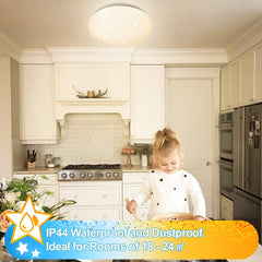 Hengda 24W Led Deckenleuchte Dimmbar, Sternenhimmel Deckenlampe, mit Fernbedienung, 2160LM, 2700-6500K, IP44