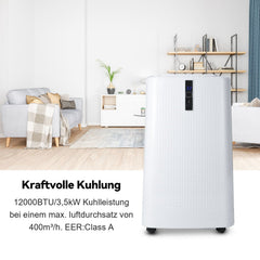 Hengda WiFi 12000 BTU Mobile Klimaanlage 5in1 Klimagerät Räume Kompakt Kühlen Fernbedienung