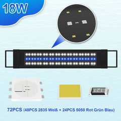 Hengda LED Aquarium Beleuchtung, 24/7 Modus, wasserdicht, 55-150cm, Aufsetzleuchte Vollspektrum Licht
