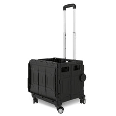 Hengda Einkaufstrolley Klappbar, Transport Trolley, mit neigbarer Teleskopgriff & Deckel 45L/50L