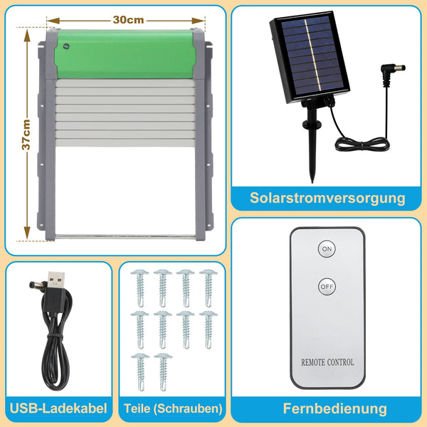 Hengda Aluminum Hühnerstall Hühnerklappe Solar Rolltor Automatische Hühnerklappe Elektrisch Hühnertür Rollladen Tür für Geflügel Hühnerhaus